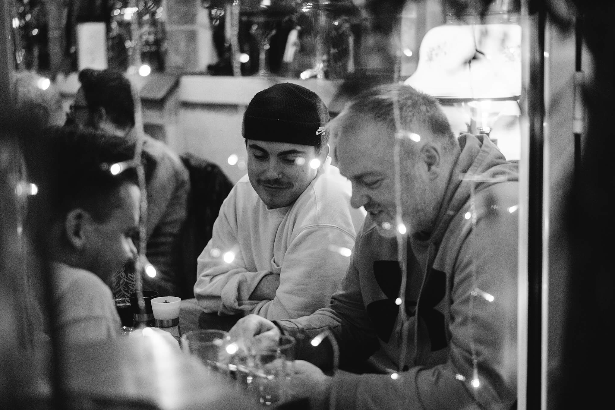 Dinner break at my favorite local restaurant with nice people during a songwriting session in winter 2022.<br>(Courtesy of Lars May)